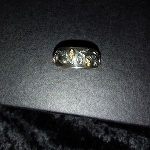 Pandora Sterling Silver and 14k Gold Ring Size 5